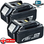 2x For Makita 18v Lxt Lithium Ion Bl1840 Battery Pack 4.0ah Bl1860 Bl1850 Bl1830
