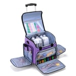 Luxja Overlocker Bag, Overlocker Case with Detachable Dolly, Serger Bag for Most Standard Overlocker Machine, Purple