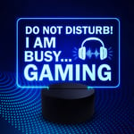 Neon Gaming LED Plaque DO NOT DISTURB Funny Gamer Gift For Brother Son