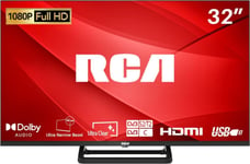 RCA 32 Inch FHD TV, Bezeless Design Freeview 32" standard TV - Narrow Bezel 