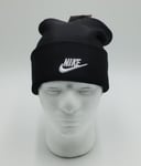 Nike Sportswear Utility Beanie Knit Futura Embroidered Hat Black - Mens Adults 