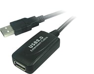 Viewcom 12001 Cordon répéteur USB 2.0 A Mâle/A Femelle 5 m Noir
