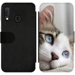 Samsung Galaxy A20e Wallet Slimcase Cat With Beautiful Blue Eyes