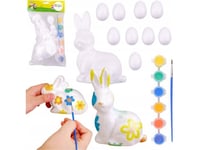 Påsk Set Påskägg Styrofoam 9Pc Figurine Hare Målningar