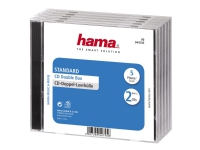 Hama CD Double Jewel Case Standard - Fodral för arkiverings-CD - kapacitet: 2 CD - transparent (paket om 5)