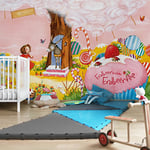 Apalis 94626 Papier peint intissé pour enfant - Motif fée des fraises - Grand format - Papier peint photo 3D - Pour chambre à coucher, salon, cuisine - Rose