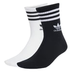 adidas Originals Strumpor Striped Crew 10-pack - Vit/svart, storlek Small