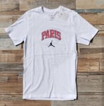 Air Jordan MJ 'Paris City' Cotton Crew Neck T-Shirt Mens Size Small White Top