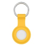 SHAANS Case For Apple AirTag Silicone Loop Holder Keyring Carry Case Keychain pet Air Tag (Yellow)