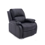 Panana Eletric Recliner Chairs Reclining Armchair Faux Leather Single Sofa Reclining Chair for Living Room Upholstered Wing Back Lounge Chair (Black)