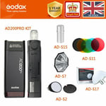Godox 2.4G TTL HSS AD200pro Proket Flash+ad-s2+ad-s7+ad-s11+AD-S15+AD-S17 Kit