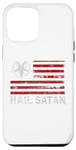 Coque pour iPhone 13 Pro Max Upside Down Cross 666 Drapeau américain All Hail Satanic