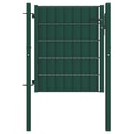 vidaXL Trädgårdsgrind PVC och stål 100x101 cm grön 145228
