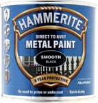 Direct To Rust Metal Paint - Smooth Black - 250ml 5084863 HAMMERITE