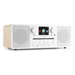 Audizio Neapel stereo DAB-radio med CD-spelare, Bluetooth, FM och internetradio - 60W - Vit, Stereo DAB-radio, CD, Bluetooth, FM och internetradio