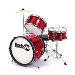 PDT RockJam 3-Piece Junior Drum Set with Drum Throne & Drumsticks