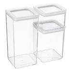 3-Pack Plastlådor - Transparenta
