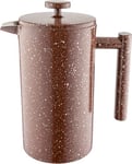 Café Olé CFD Cafetière, 1 Litre 3 Cup Double Walled Stainless Steel French Press Coffee Maker, Red Granite Finish, CFD-08RG