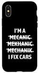 Coque pour iPhone X/XS Je suis mécanicien, je répare des voitures Funny Car Mechanic Auto Shop