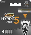 BiC Hybrid Flex 5 rakblad, 4 refills