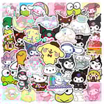 50 st. Söta Cartoon Cinnamoroll Sanrio Klistermärken Vattentäta Kawaii Klistermärken Dekaler för Laptop Vattenflaska Reseväska Telefon Skateboard, B