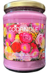 Codandle Candle | Flower Bomb | Large Vegan-Friendly Natural Soy Scented Jar Candle, 100+ Hours Burn Time & Made in UK