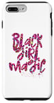 Coque pour iPhone 7 Plus/8 Plus Rose vif Léopard Noir Fille Magique Mélanine Noire Reine Femme