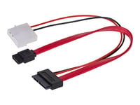 Akyga - Câble SATA - alimentation interne 4 plots, SATA pour combo SATA (F) - 20 cm - noir, rouge