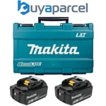 2x Genuine Makita 18V 6.0Ah Li-Ion LXT Battery BL1860 6AH New Star + Carry Case