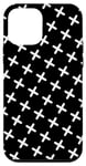 Coque pour iPhone 12 mini Geometric White Black Swiss Plus Cross Diagonal Pattern