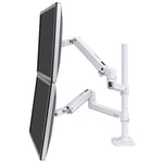 ERGOTRON LX Dual Stacking Arm Tall Pole - Montage sur Bureau pour 2 écrans LCD - Aluminium - Blanc - Taille d'écran : jusqu'à 40 Pouces