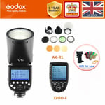 UK Godox V1F TTL HSS Speedlite Flash +AK-R1 Accessories +XPRO-F Trigger For Fuji