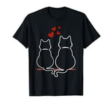Funny Cute Heart Cat Valentines Day Cat Lover Cat Owner T-Shirt