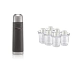 Thermos 187011 ThermoCafé Stainless Steel Flask, Hammertone Grey, 500 ml & Tommee Tippee Milk Powder Dispensers, 6 Pack