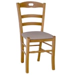 Chaise En Bois Loris Noyer Clair Avec Assise Rembourrée En Écopelle Taupe