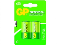 GP Batteries Greencell C, Engångsbatteri, C, Zinkklorid, 1,5 V, 2 styck, Grön
