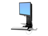 Ergotron StyleView Sit-Stand Vertical Lift, Patient Room - Monteringssett (håndleddsstøtte, musepung, loddrett panelløfteinnretning, strekkodeskannerholder, tastaturbakke, skjermarm, utrekkbart musebrett) - for LCD-skjerm / PC-utstyr - medisinsk - svart - skjermstørrelse: 24 - veggmonterbar