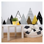 Ambiance Stickers Muraux Enfants Décoration Chambre Bébé - Autocollant Sticker Mural Adhesif Géant Montagnes Scandinaves Chapka - H60 x L100 cm