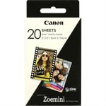 Papier photo Canon Zoemini 2 x 3 Pouces (5 x 7,6 cm) 20 Feuilles