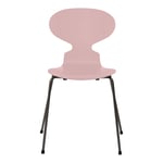 Fritz Hansen - Myran 3101 lackad bokfanér stålstativ varm grafit pale rose - Matstolar - Arne Jacobsen - Rosa - Metall/Trä