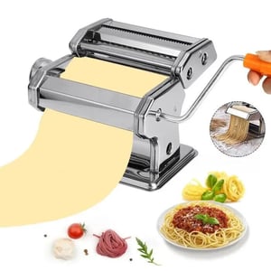 Laminoir à Pâte Manuel Pliable RS201 – Épaisseur Réglable 1-27mm, Acier Inoxydable – Pour Pizza, Croissants, Pâtes Fraîches