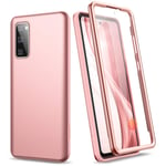 SURITCH Case for Galaxy S20 FE【Built in Screen Protector】 Full Body Protection Dual Layer Soft TPU Cover Hybrid Bumper Support Shockproof for Samsung Galaxy S20 FE (Rose Gold)