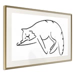 Plakat - Cat's Dreams - 30 x 20 cm - Guldramme med passepartout