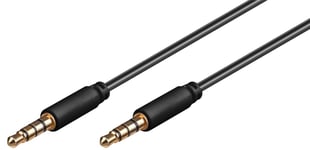 Goobay AUX lydkontakt kabel  3,5 mm stereo  4-pinners  slank  CU