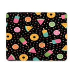 Standard Size Rectangle Non-Slip Rubber Mouse Pad Colorful Fruits and Ice Cream Mouse Mat