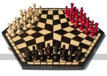 Medium 3 Player Chess Set - 40cm board WITHOUT edge numbers