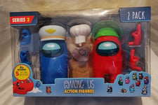 Among Us Series 2 Action Figures 2Pk Toy Crewmate Figure 12cm - Blue & Red