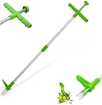 Manual Weed Remover Tool, Standing Plant Root Remover, Stainless Steel 3 Twister Claws Standing Plant Root Remover Weed Puller Long Handled Weeding Tools for Garden