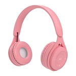 Gaming Headphones Mini Bluetooth Wireless Over Ear Earphone Noise Cancelling PC Headset For Girls Boys Pink