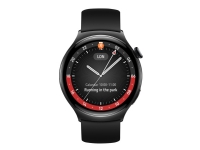 Huawei Watch 4 - Rostfritt stål - smart klocka med rem - fluoroelastomer - svart - handledsstorlek: 140-210 mm - display 1.5 - 32 GB - Wi-Fi, LTE, NFC, Bluetooth - 4G - 48 g - svart